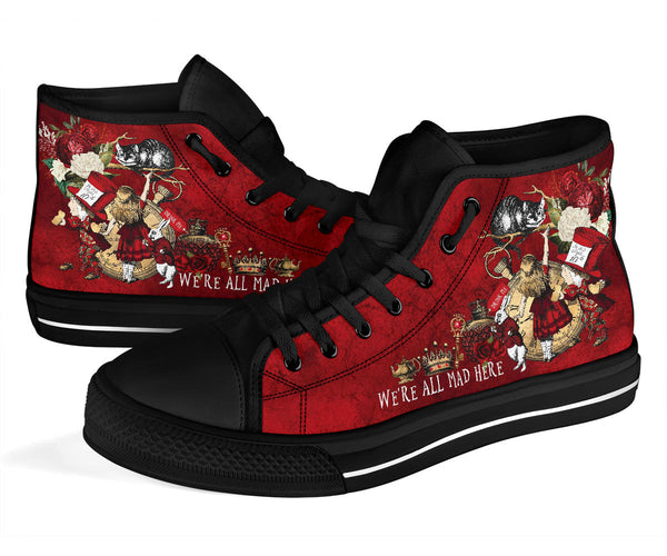 High Top Sneakers - Alice in Wonderland Gifts #102 Red
