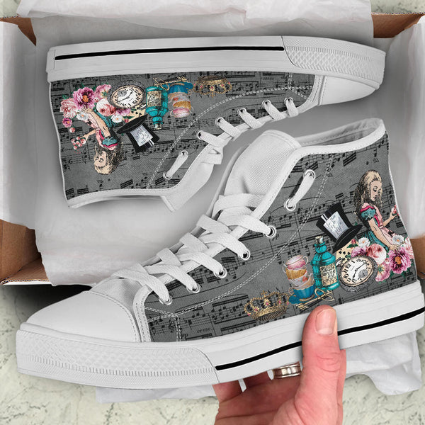High Top Sneakers - Alice in Wonderland Gifts #105W Colorful