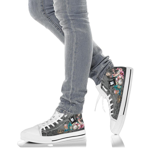 High Top Sneakers - Alice in Wonderland Gifts #105W Colorful