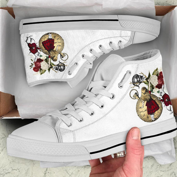 High Top Sneakers - Alice in Wonderland Gifts #32 White | 