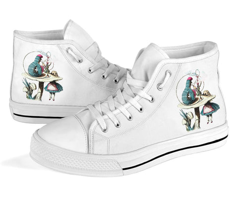 High Top Sneakers - Alice in Wonderland Gifts #41 White/Pink
