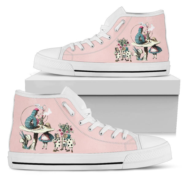 High Top Sneakers - Alice in Wonderland Gifts #42 White/Pink