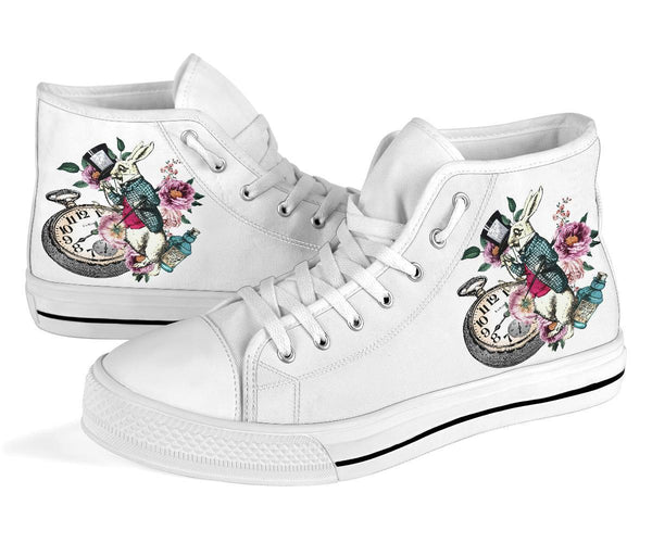 High Top Sneakers - Alice in Wonderland Gifts #43 White/Pink