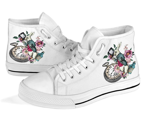 High Top Sneakers - Alice in Wonderland Gifts #43 White/Pink
