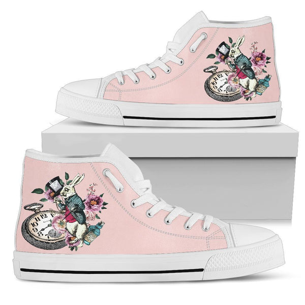 High Top Sneakers - Alice in Wonderland Gifts #43 White/Pink