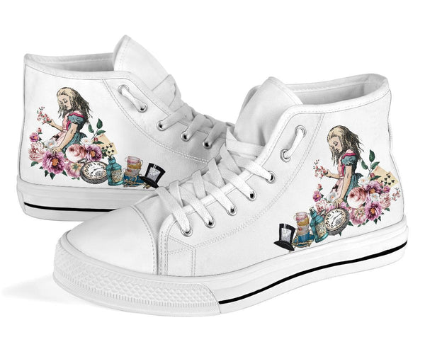 High Top Sneakers - Alice in Wonderland Gifts #44 White/Pink
