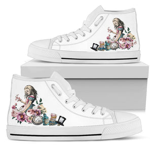High Top Sneakers - Alice in Wonderland Gifts #44 White/Pink
