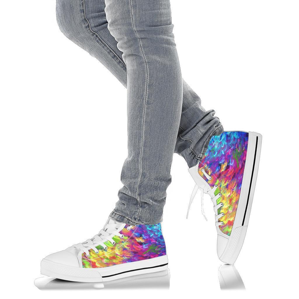 High Top Sneakers Artist s Shoes Adult Rainbow Sneakers ACES INFINITY