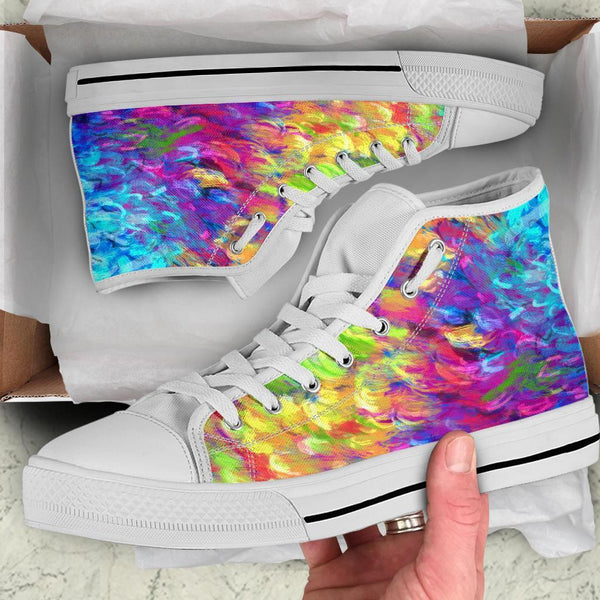 High Top Sneakers - Artist’s Shoes | Adult Rainbow Sneakers 