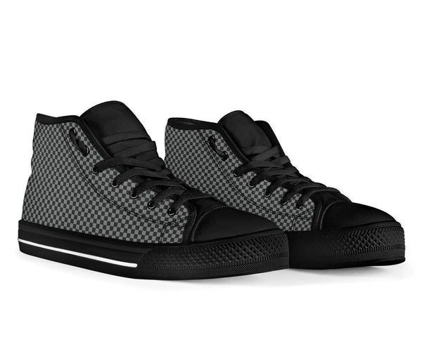 High Top Sneakers - Checkers in Black and Grey | Custom High