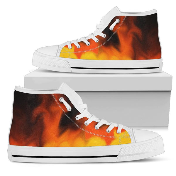 High Top Sneakers - Fire (White) | Custom High Top Shoes 