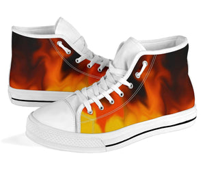 High Top Sneakers - Fire (White) | Custom High Top Shoes 