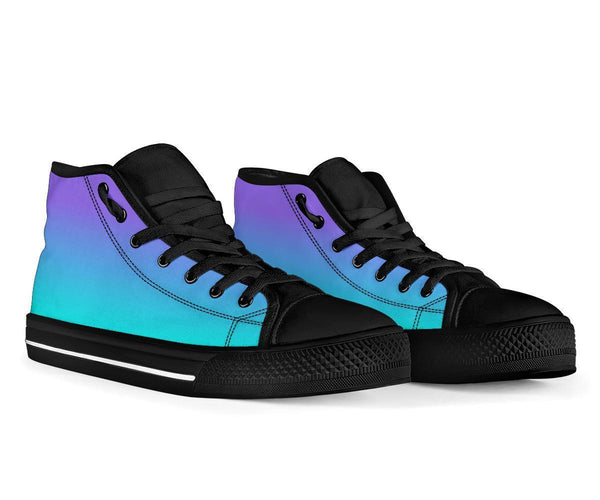 High Top Sneakers - Gradient in Purple and Turquoise | 