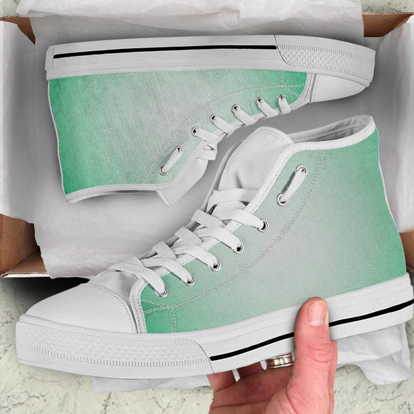 High Top Sneakers - Green Ombre | Custom High Top Shoes 