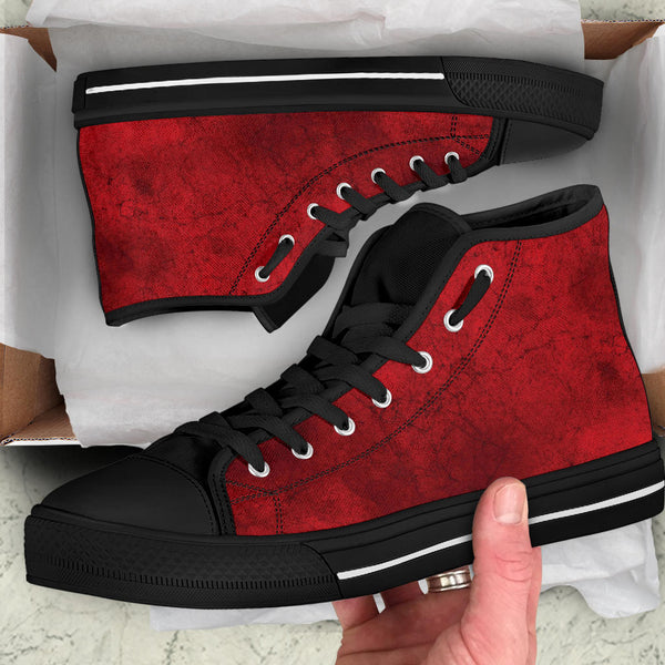 High Top Sneakers - Grunge Red | Birthday Gifts Gift Idea