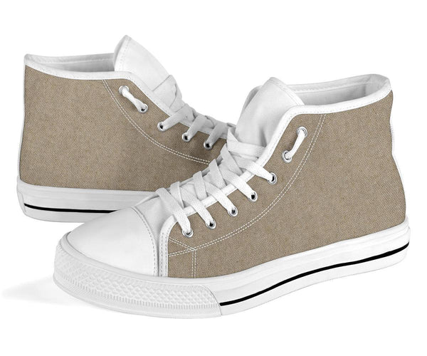 High Top Sneakers - Khaki (White) | Custom High Top Shoes 