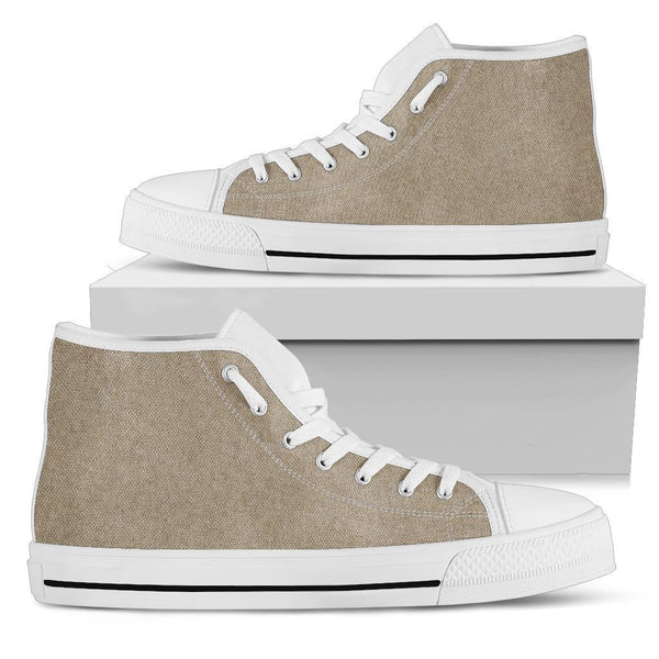 High Top Sneakers - Khaki (White) | Custom High Top Shoes 