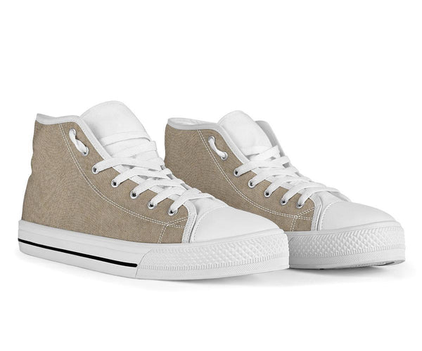 High Top Sneakers - Khaki (White) | Custom High Top Shoes 