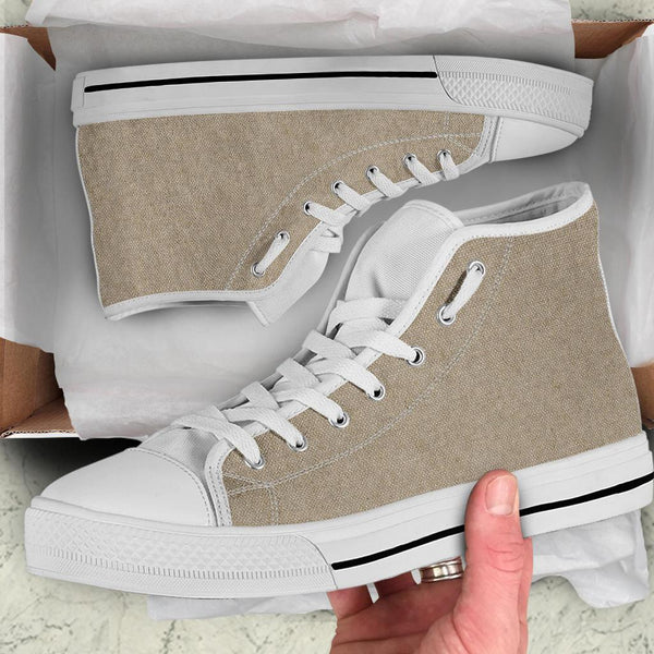 High Top Sneakers - Khaki (White) | Custom High Top Shoes 