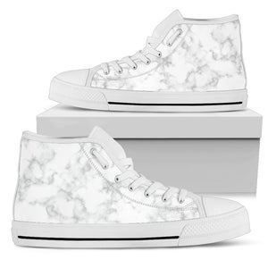 High Top Sneakers - Marble Print #101 | Custom Canvas Shoes