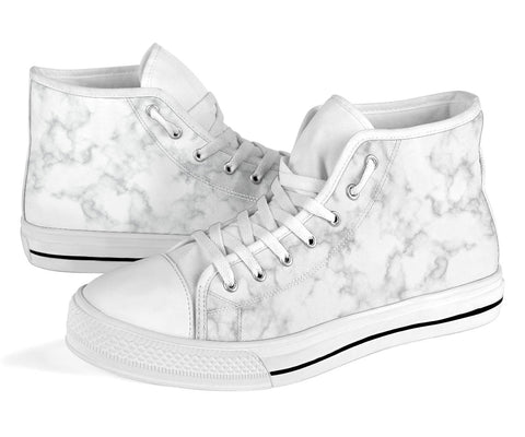 High Top Sneakers - Marble Print #101 | Custom Canvas Shoes