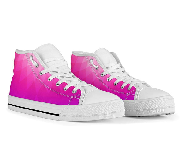 High Top Sneakers - Pink Graphic | Blush Pink Flat Shoes 