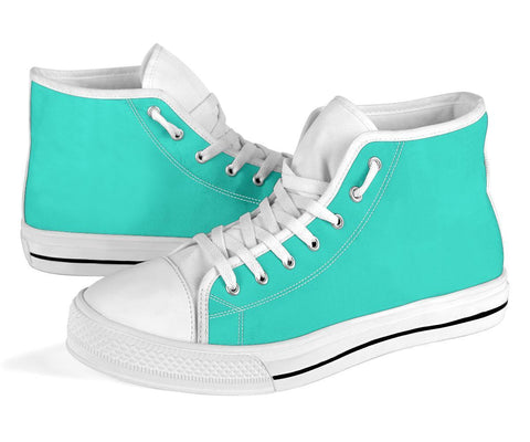 High Top Sneakers - Simply Turquoise | Custom High Top Shoes