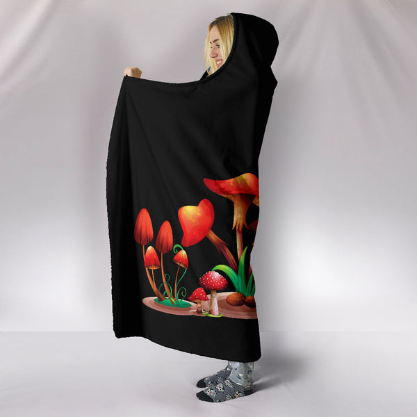 Hooded Blanket - Mushroom #101 Black | Custom Kids and Adult