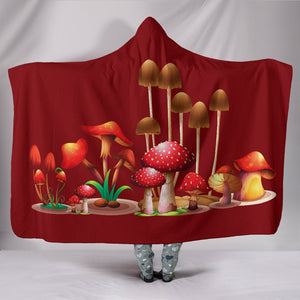 Hooded Blanket - Mushroom #101 Dark Red | Custom Kids and 