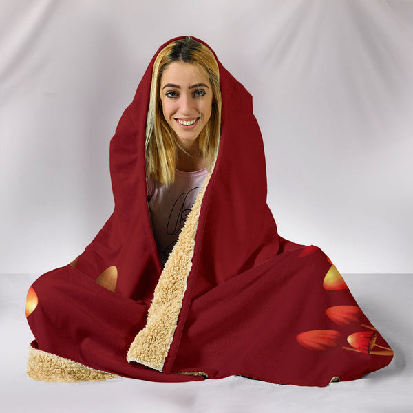 Hooded Blanket - Mushroom #101 Dark Red | Custom Kids and 
