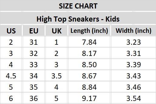 Kids High Top Sneakers - Alice in Wonderland Gifts #102 