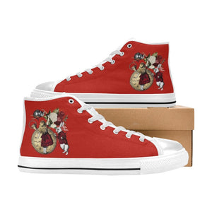 Kids High Top Sneakers - Alice in Wonderland Gifts #32 Red 