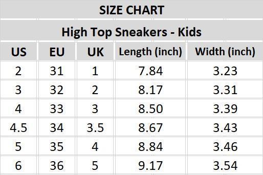 Kids High Top Sneakers - Alice in Wonderland Gifts #44 Pink 