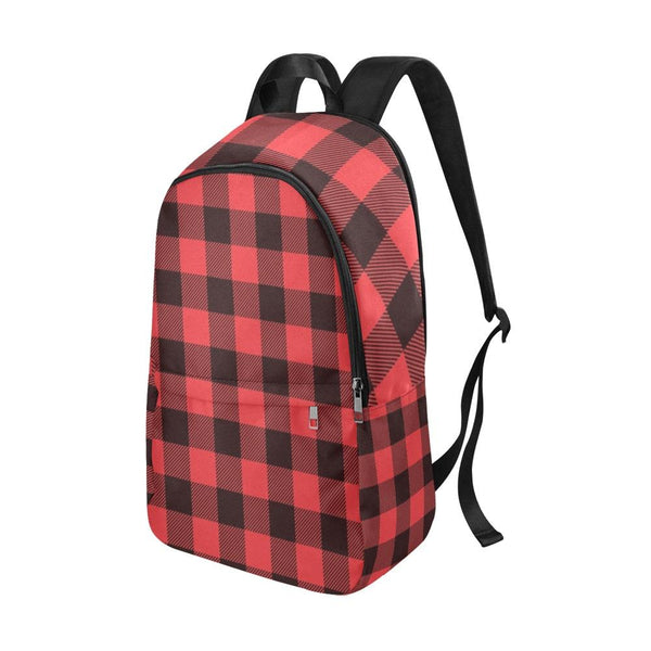Laptop Backpack (Nylon) - Black & Red Plaid | ACES INFINITY