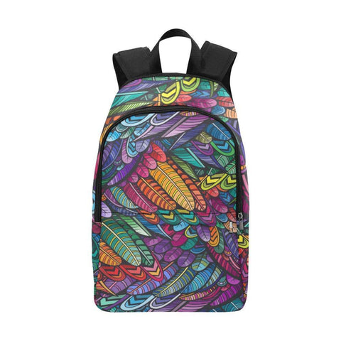 Laptop Backpack (Nylon) - Bohemian Colorful Feathers | ACES
