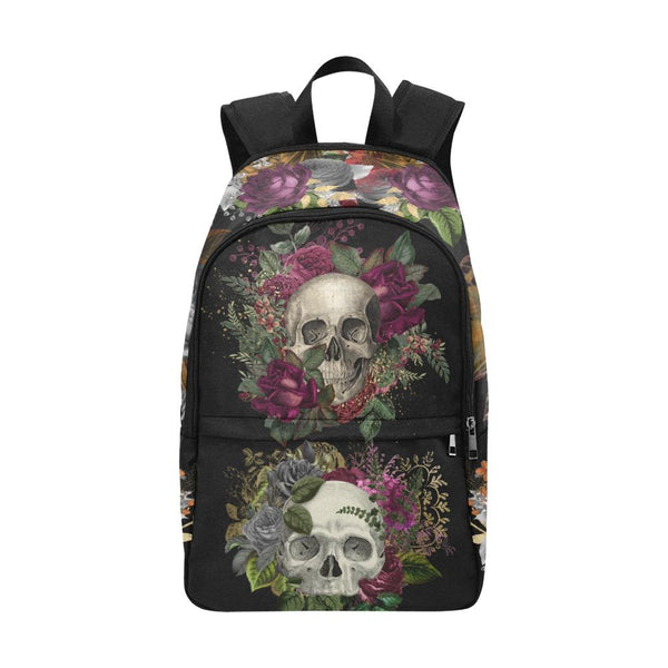 Laptop Backpack (Nylon) - Floral Skulls #1 | ACES INFINITY