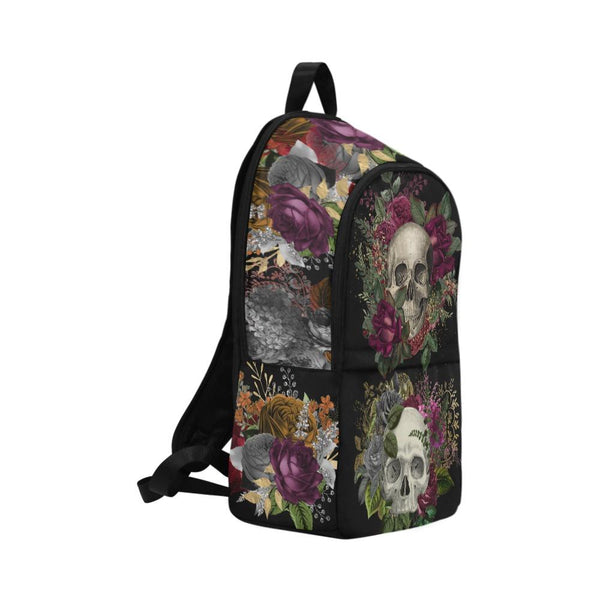 Laptop Backpack (Nylon) - Floral Skulls #1 | ACES INFINITY