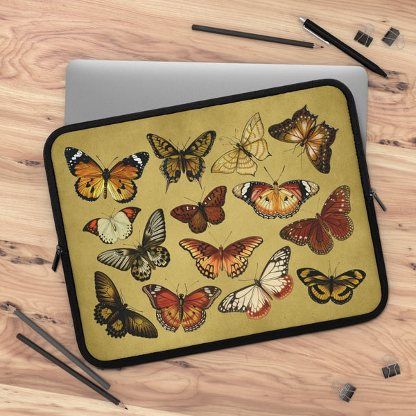 Laptop Sleeve-Vintage Butterflies 101 Custom Laptop Sleeve 