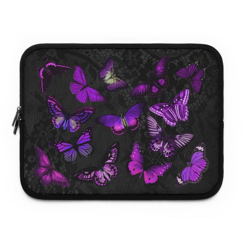 Laptop Sleeve-Vintage Purple Butterflies 101 Custom Laptop 