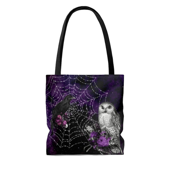 Polyester Tote Bag-Raven and Owl | ACES INFINITY