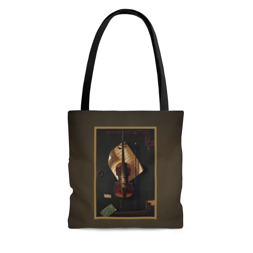 Premium Polyester Tote Bag - Vintage Art #202 Violin | Artsy