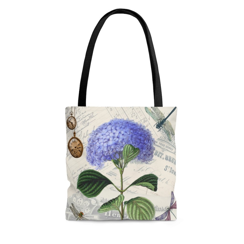 Premium Polyester Tote Bag - Vintage Flower Art #101 Vintage
