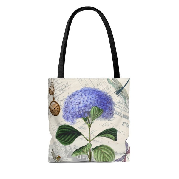 Premium Polyester Tote Bag - Vintage Flower Art #101 Vintage