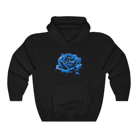 Pullover Hoodies-Elegant Blue Rose | Printify