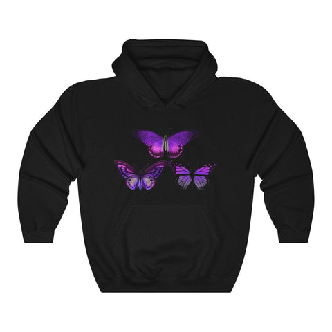 Pullover Hoodies-Vintage Purple Butterfly Hoodie 101 |