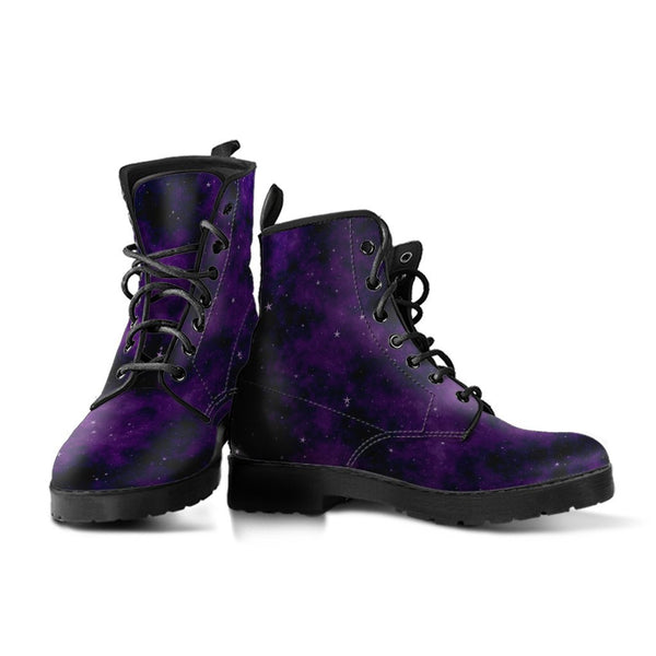 Purple Combat Boots - Galaxy | Purple Boots for Women Vegan