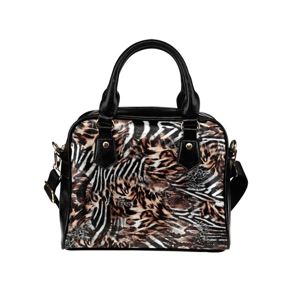 Shoulder Handbag-Animal Print 102 Vegan Leather Shoulder 