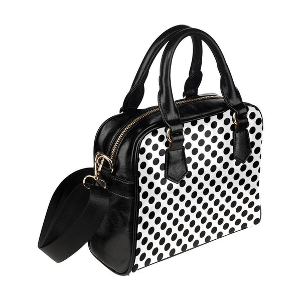 Shoulder Handbag-Classic Black and White 113 Vegan Leather 