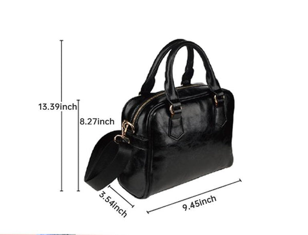 Shoulder Handbag-Classic Black and White 113 Vegan Leather 
