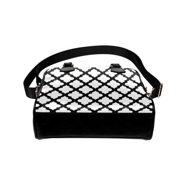 Shoulder Handbag-Classic Black and White 125 Vegan Leather 